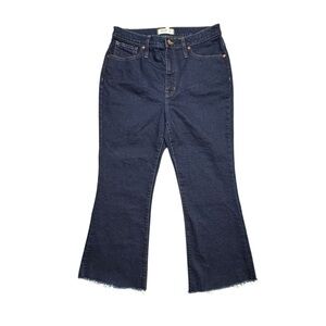 Madewell Skinny Flare Crop Jeans Womens‎ Sz 30 Raw Hem NWT Dark Wash High Rise
